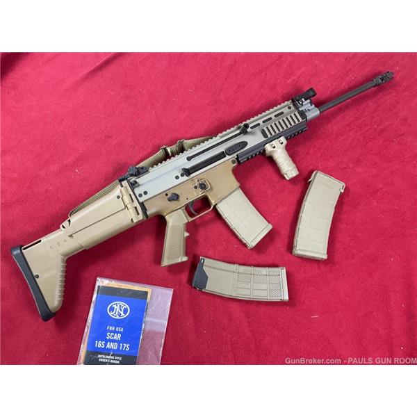 5.56mm NATO (.223 Rem.) FN America / Herstal SCAR 16S Flat Dark Earth Semi-Auto 5.56 Rifle EXL! NO RESERVE! 16 inch " barrel