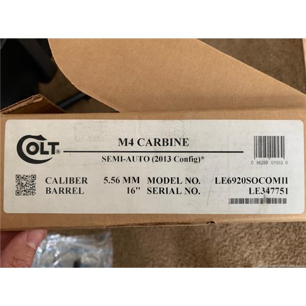 5.56mm NATO (.223 Rem.) Colt le6920 SOCOM le6920SOCOM le6920SOCOMII SOCOM2 SOCOMII M4A1 M4 Carbine 16 inch " barrel