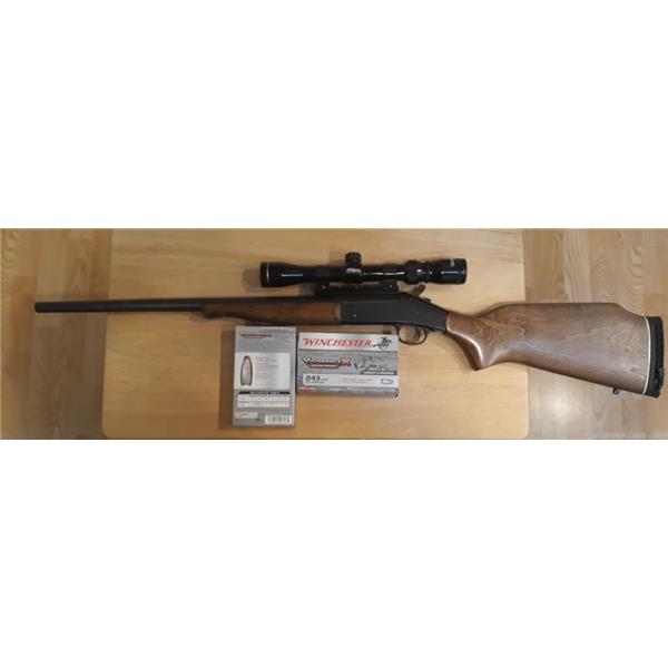 .243 Win. Handi-Rifle New England Firearms / NEF NEW ENGLAND FIREARMS HANDI RIFLE SB2 243 WIN WITH TWO BOXES OF AMMO 22 inch " barrel