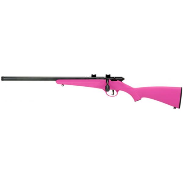 22 LR Savage 13842 Rascal FLV-SR Bolt Short/Long Rifle 16.125" Barrel, 1 Round, Synthetic Pink Stock 062654138427