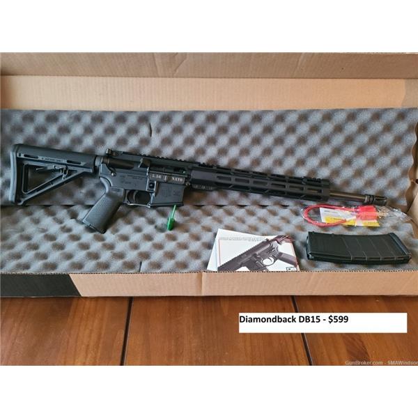 5.56mm NATO (.223 Rem.) Diamondback Firearms DB15 w/ MLOK Handguard 815875014515 DB15CCMLB 16 inch " barrel
