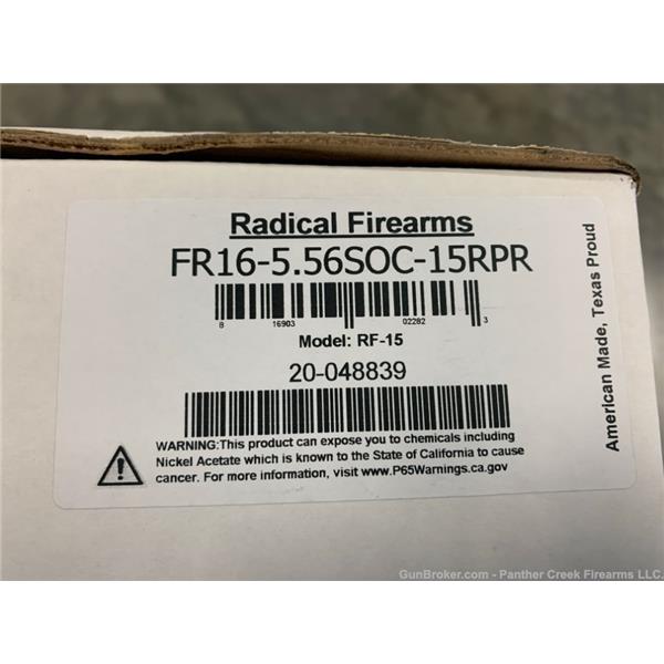 Other Model Radical Firearms 16" SOCOM 5.56 AR15 AR-15 M16 not colt M4 NO RESERVE! 816903022823 FR16-5.56SOC-15RPR RF00028