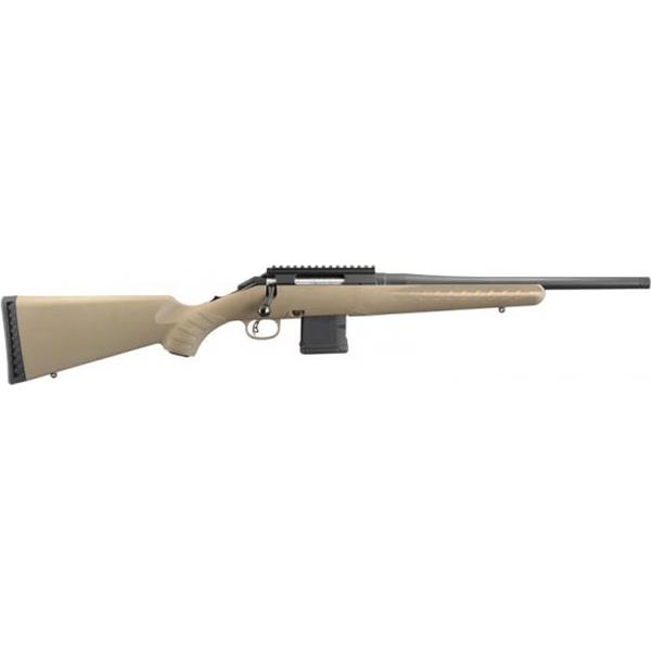 300 BLK Ruger, American Ranch Rifle, Bolt-Action, Blackout, 16.1" Threaded Barrel, Matte Black Finish, Flat Dark Earth Composite Stock, 10Rd AR Style Magazine 736676269686