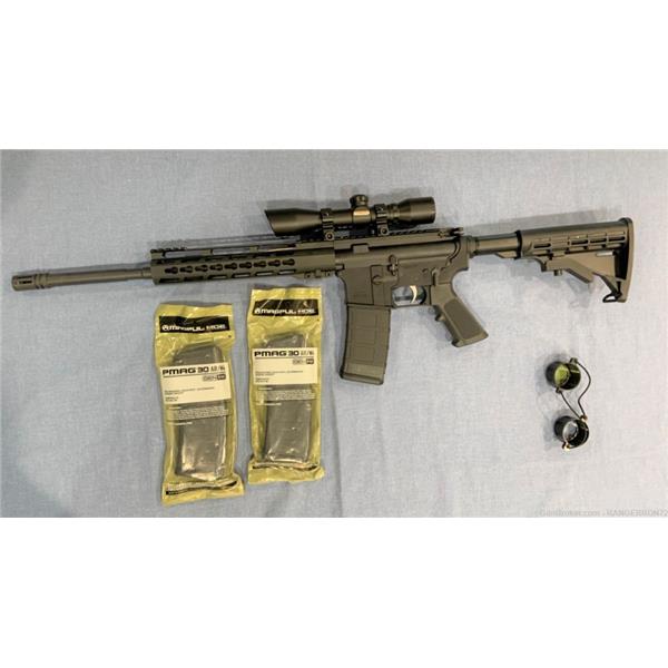 5.56mm NATO (.223 Rem.) AM-15 Anderson Manufacturing AR-15 with 4x Tru Glo scope and 3 PMAGS 16 inch " barrel