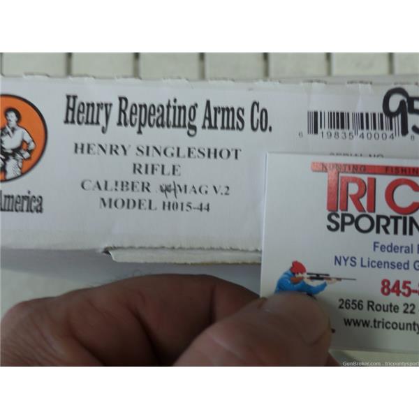 .44 Mag. Henry Repeating Arms H01544 Single Shot 44 Rem Mag 1 22" Blued American Walnut