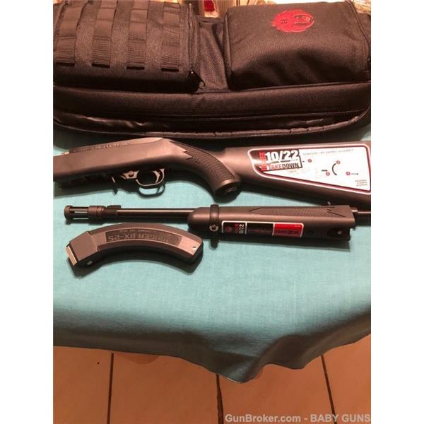 .22 LR 10/22 Takedown Ruger / Sturm, & Co. RUGER TAKE DOWN TACTICAL WITH THREADED BARREL BLACK OUT MODEL RARE 16 inch " barrel