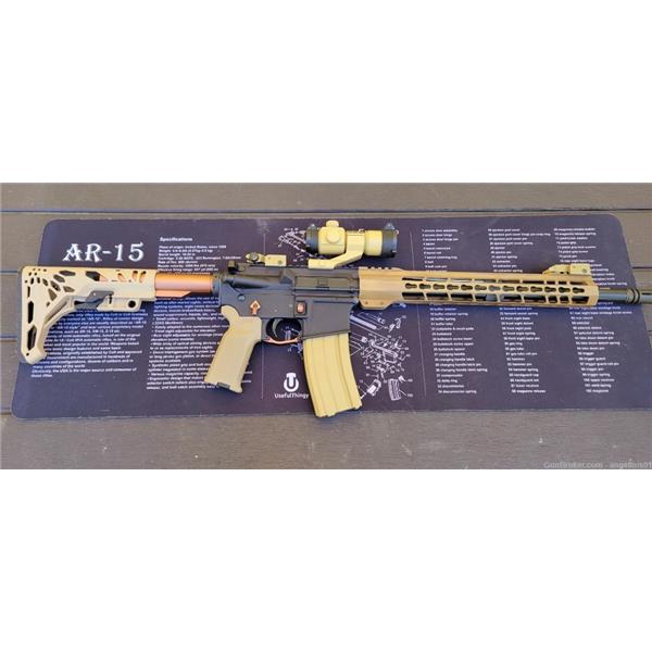 5.56mm NATO (.223 Rem.) AM-15 Anderson Manufacturing AR15 16" barrel 556/223 FDE NEW 16 inch "
