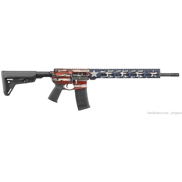 5.56mm NATO (.223 Rem.) Ruger / Sturm, & Co. AR-556 MPR American Flag 5.56 M-LOK Rifle NEW 8538 18 inch " barrel