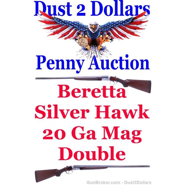 Beretta Model 409 Silver Hawk SXS Double Shotgun 20 Ga 3" Magnum 1958 C&R 28 inch " barrel