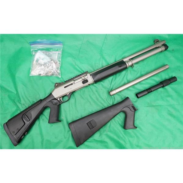 Benelli M4 Tactical H2O 12 12ga 18.5" w/ Extended Mag Tubes & Two Stocks
