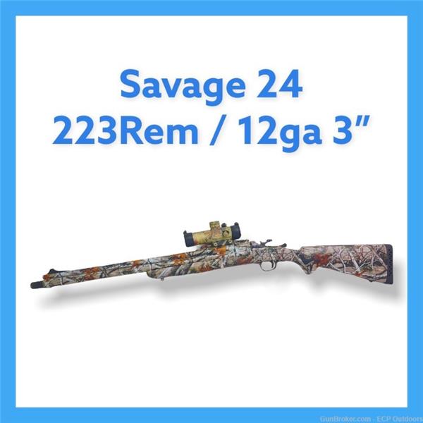 Other Model Savage 24 .223 Rem / 12ga 3" Over/Under Camo w/ Truglo Red Dot