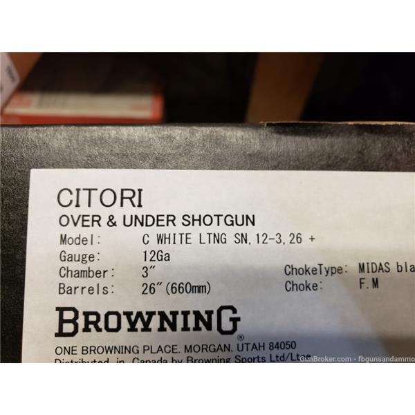 PICS! NEW BROWNING CITORI WHITE LIGHTNING 12 GA 26" ENGRAVED 26 GAUGE O/U 023614735113 inch " barrel 018142305 SHOTGUN OU 3 A5 GOLD
