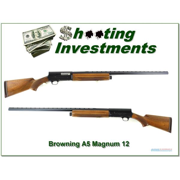 12 Gauge Browning A5 Magnum 68 Belgium near new 32in VR Honey Blond