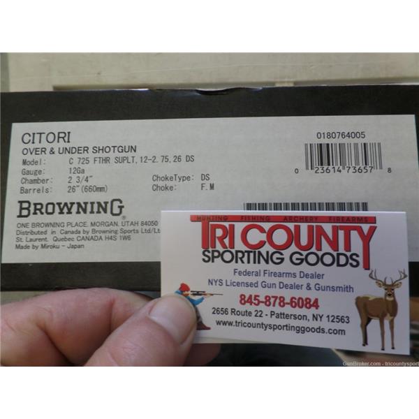 Browning 0180764005 Citori 725 Feather Superlight 12 Gauge 26" 2 2.75"