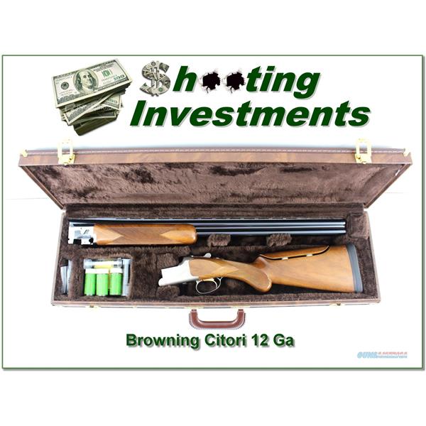 12 Gauge Browning Citori Lightning 28in Sliver receiver in case