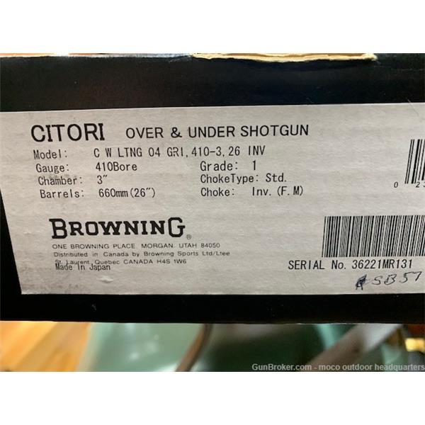 Browning Citori White Lightning 410 over under 26 inch " barrel