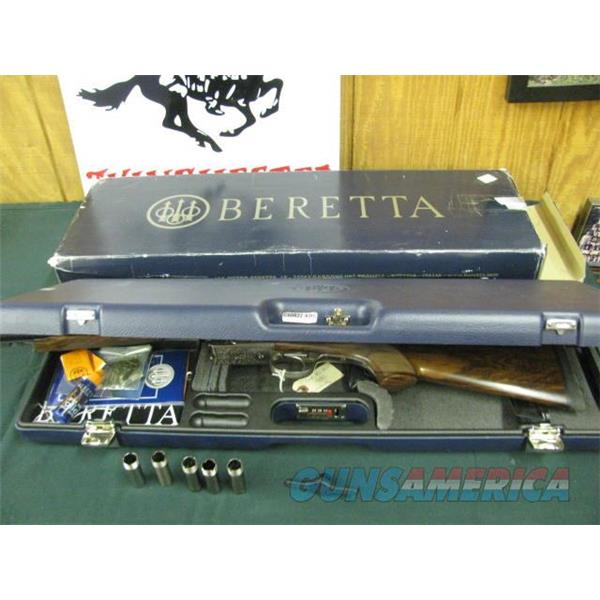 7377 Beretta 471 Silver Hawk 20 gauge 28 inch barrels, 5 chokes cly ic m im f wrench box, case,papers.AS NEW IN CASE, old english pad lop 14 1/4 satin chrome receiver 6lbs solid rib ejectors,beavertail,single select trigger. AA+ fancy figur