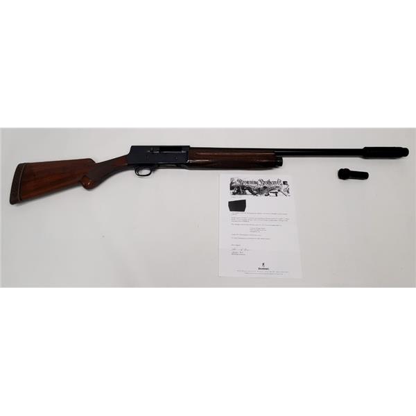 A5 (Auto 5) Browning Auto 5 Grade 1, 3 Shot Model Sold 1939 Made In Belgium w Paperwork 26 inch " barrel